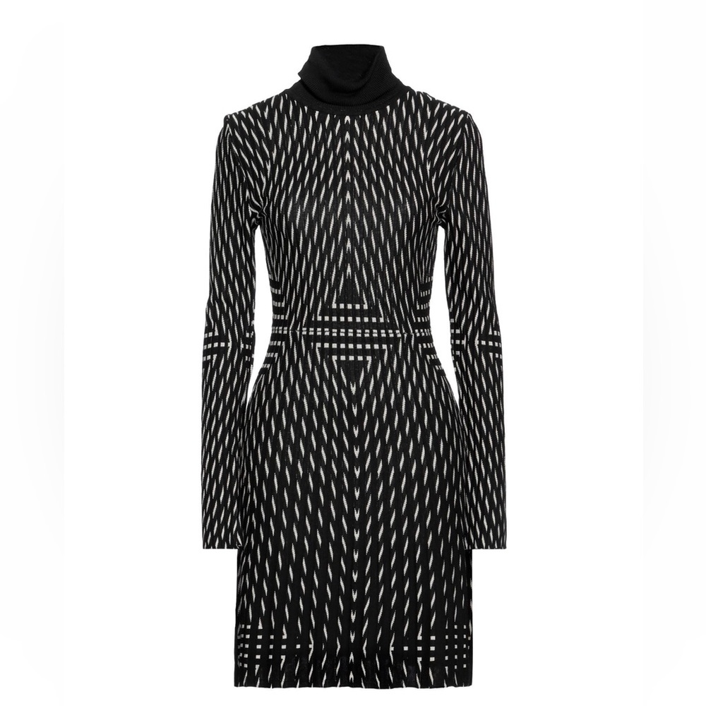 NWT new Desigual black white graphic turtleneck dress M medium - Picture 1 of 9